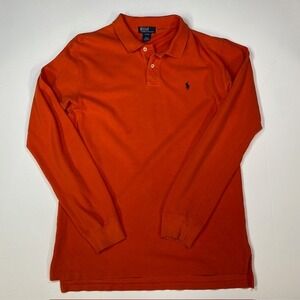 Polo Ralph Lauren Orange Long Sleeve‎ Polo Shirt Size XL (20) Pony Logo